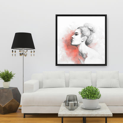 Toile encadrée corail délibération – Décoration de chambre illustrative