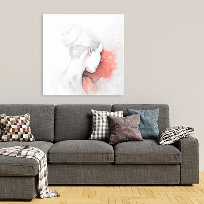 Pastel Woman Canvas Art - Figurative Illustration for Home Decor