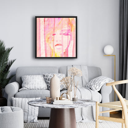 Portrait abstrait féminin sur toile encadrée | Décoration d'intérieur moderne