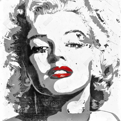 Marilyn Monroe Woman Figurative Gray Canvas | Home Decor