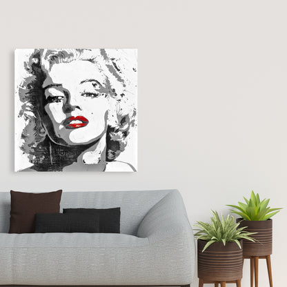 Marilyn Monroe Woman Figurative Gray Canvas | Home Decor