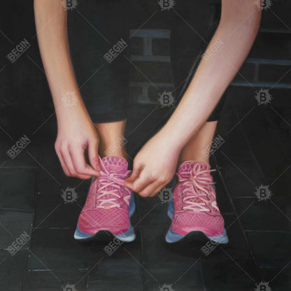 Prêt pour la course - Toile encadrée noire Sports et jeux