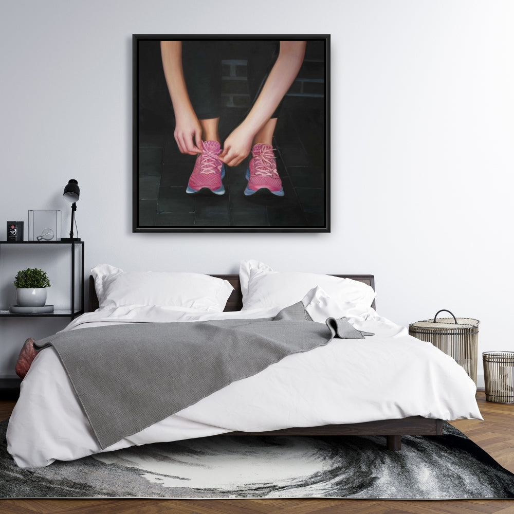 Prêt pour la course - Toile encadrée noire Sports et jeux