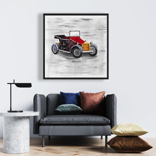 Toile « Voiture ancienne avec toit ouvrant » | Décoration d'intérieur contemporaine