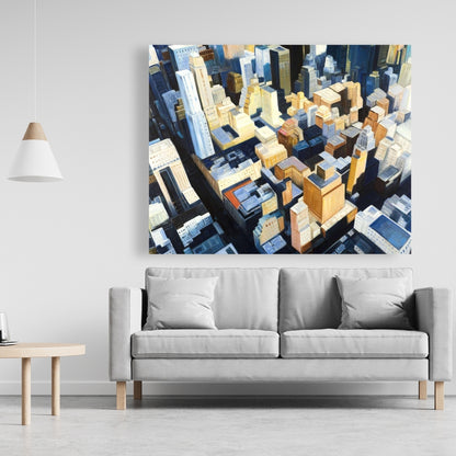 Manhattan Empire State View Blue Canvas | Contemporary Decor