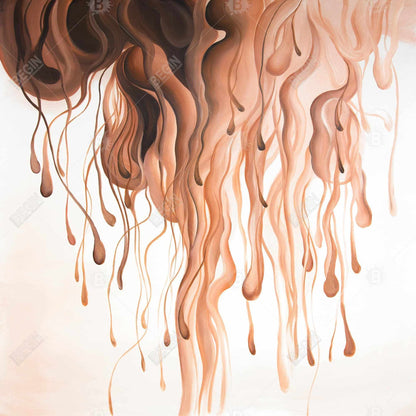 Toile encadrée « Éruption » : formes orange abstraites | Décoration d'intérieur