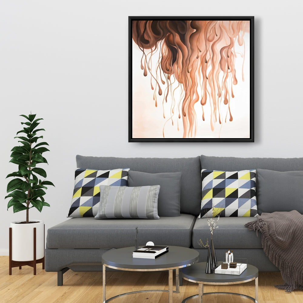 Toile encadrée « Éruption » : formes orange abstraites | Décoration d'intérieur