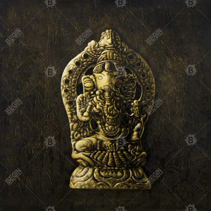 Lord Ganesha Canvas - Elephant Living Room Black Frame Decor