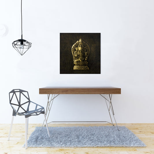 Black Elephant Ethnic Canvas | Lord Ganesha Home Decor Art