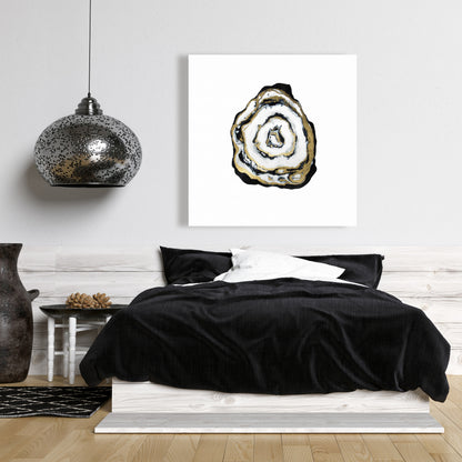 Golden Agate Black Abstract Canvas - Bedroom Home Decor Art