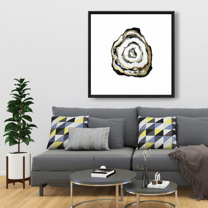 Toile en agate dorée - Cadre noir | Décoration murale de chambre