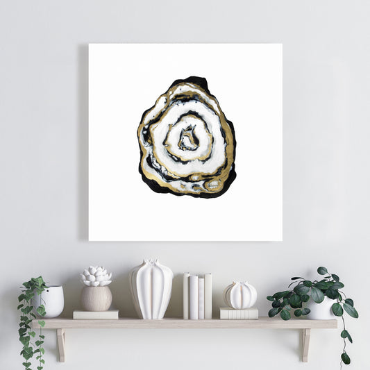 Golden Agate Black Abstract Canvas - Bedroom Home Decor Art