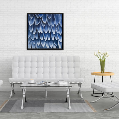 Plumage Blue Animals Feathers Framed Canvas | Home Decor
