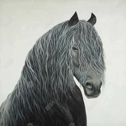 Wild Heart Horse Rustic Black Canvas | Bedroom Home Decor