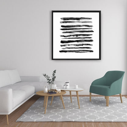 White Bathroom Shapes Framed Canvas - Hatching Home Decor