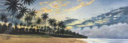 Toile « Moments d'été tropicaux » | Décoration de salle de bain marine