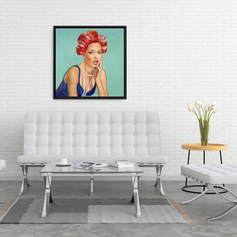 Pin-Up Girl Canvas | Retro Bedroom Decor | Framed Wall Art