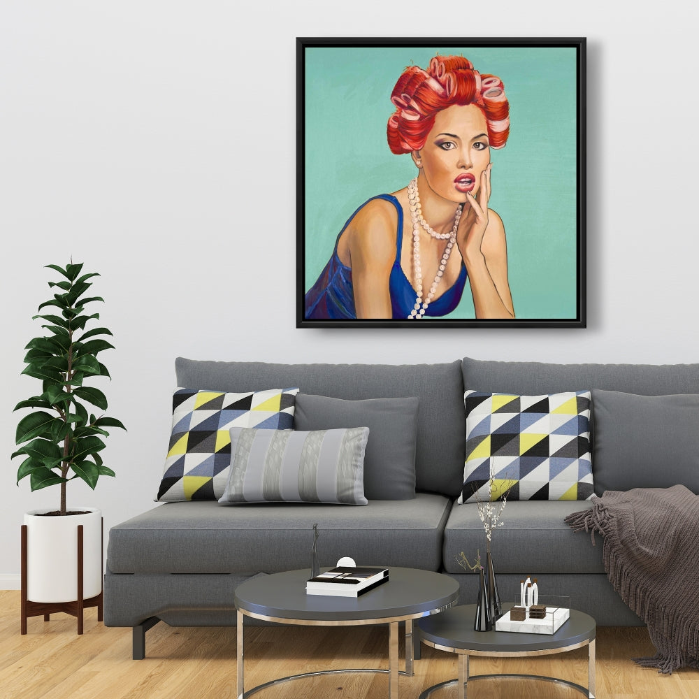 Pin-Up Girl Canvas | Retro Bedroom Decor | Framed Wall Art