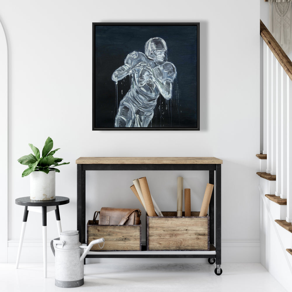 Toile encadrée Joueur de football | Décoration de chambre sportive