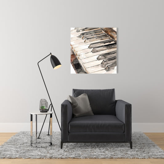 Toile murale rustique représentant un piano - Instrument de musique décoratif pour la maison