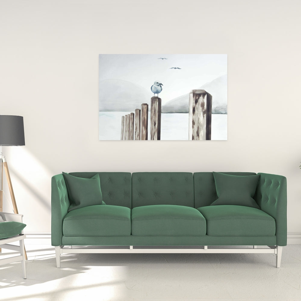 Coastal Blue Seagull Canvas - Marina Home Decor Wall Art