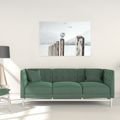 Coastal Blue Seagull Canvas - Marina Home Decor Wall Art