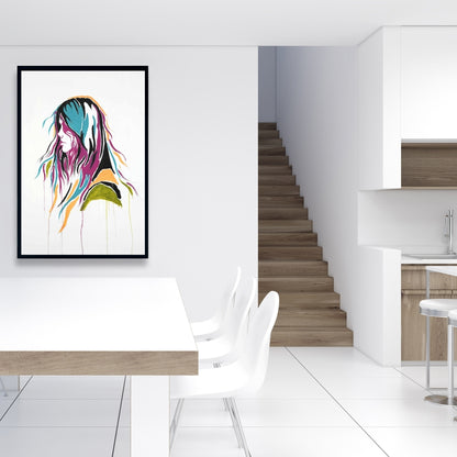 Retro Graffiti Street Art Woman Canvas | Bedroom Wall Decor