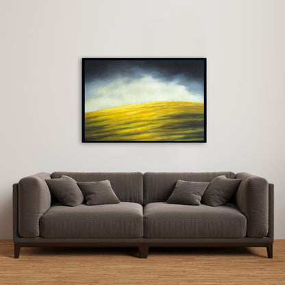 Hillock Rustic Framed Canvas | Mountains Kitchen Home Decor