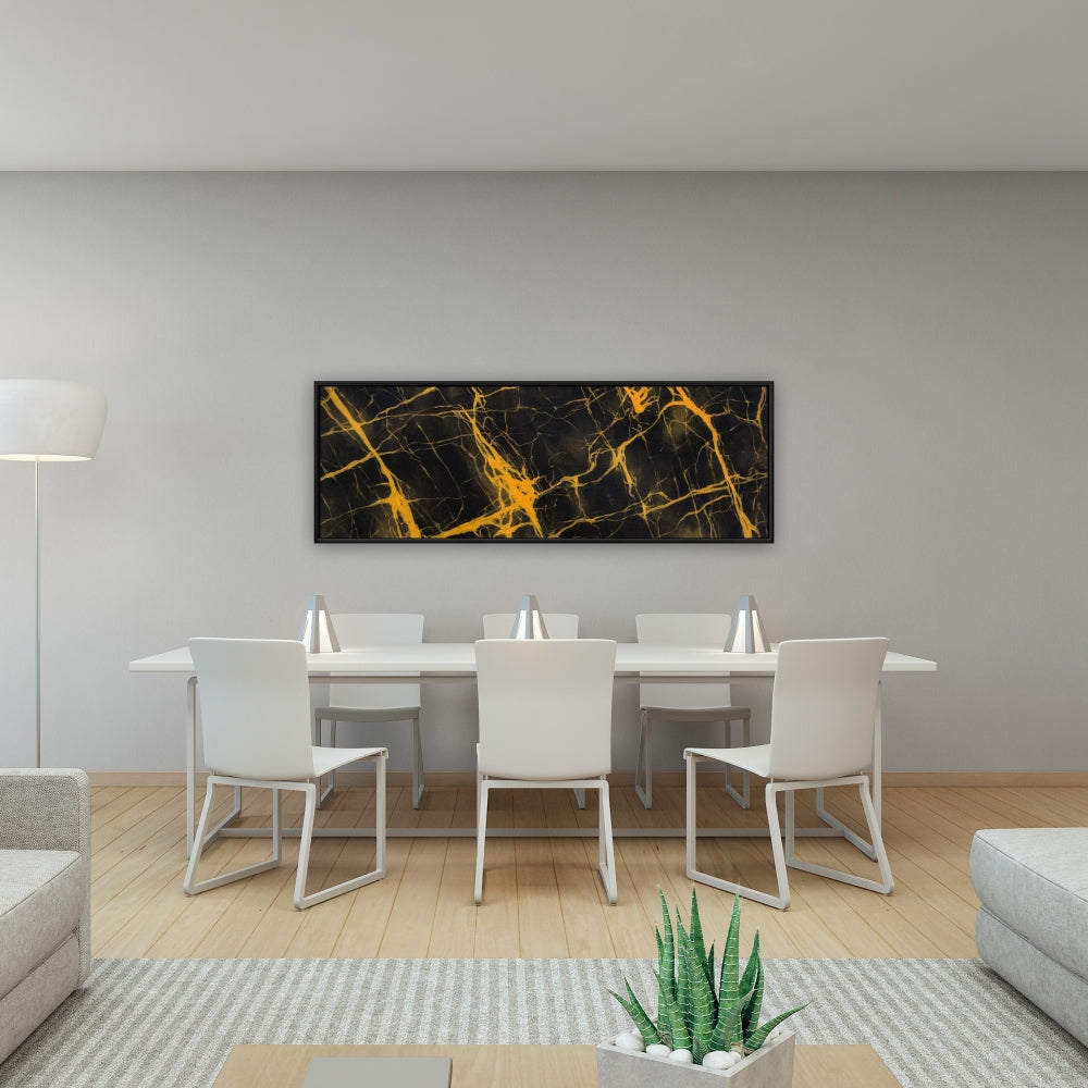 Black and Gold Marble Abstract Canvas | Elegant Home Decor