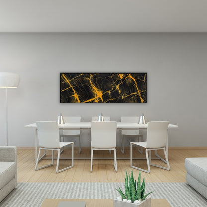 Black and Gold Marble Abstract Canvas | Elegant Home Decor