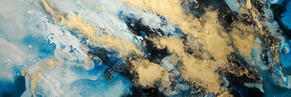 Blue Marble Modern Abstract Framed Canvas - Home Decor Art