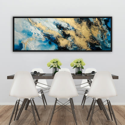Blue Marble Modern Abstract Framed Canvas - Home Decor Art