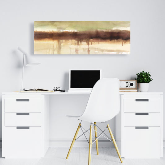 Brown Bathroom Abstract Canvas - Stripes | Home Decor Art
