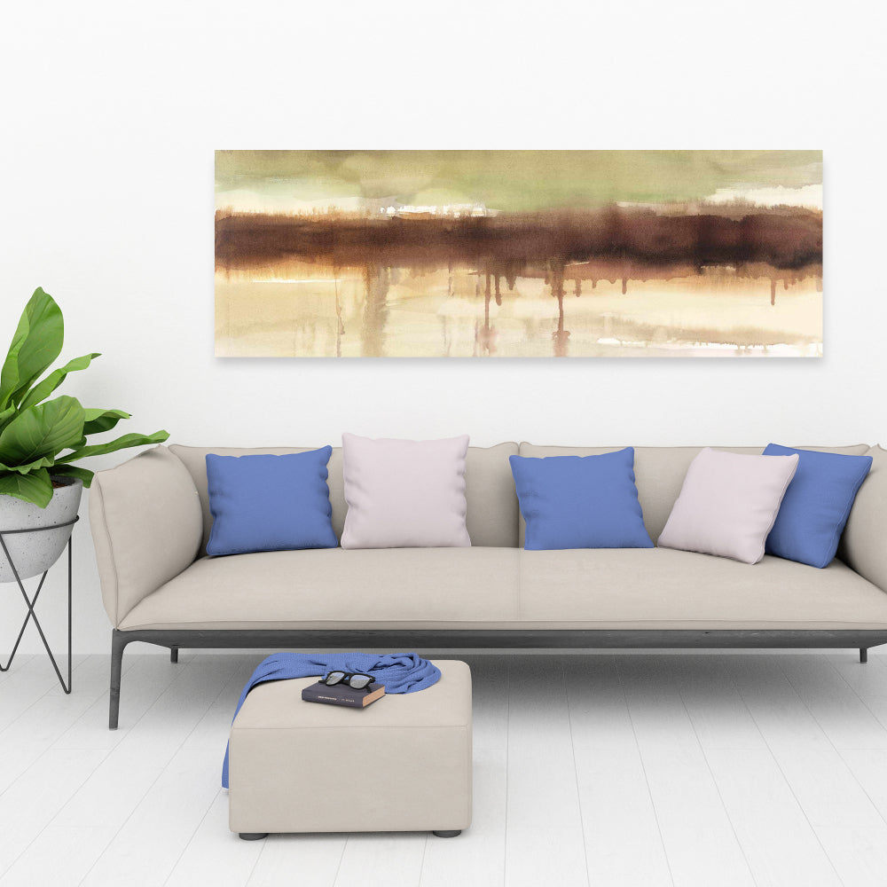Brown Bathroom Abstract Canvas - Stripes | Home Decor Art