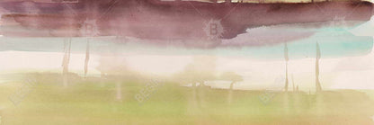 Toile violette à rayures et formes illustratives - Décoration d'intérieur