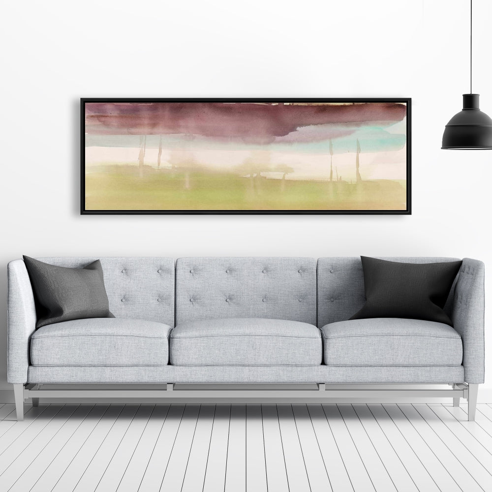 Toile violette à rayures et formes illustratives - Décoration d'intérieur