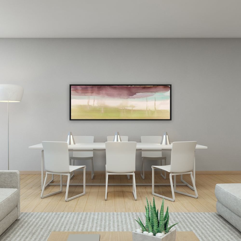 Toile violette à rayures et formes illustratives - Décoration d'intérieur