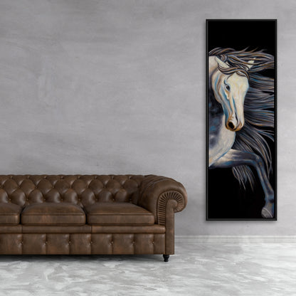 Abstract Horse Canvas - Blue Western Framed Farm Decor