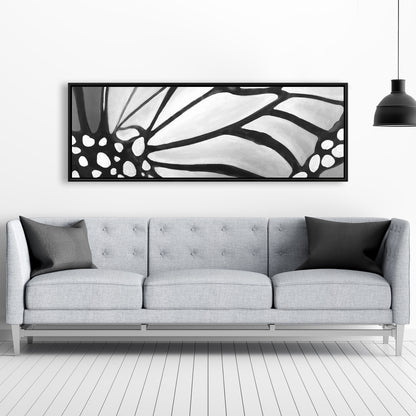 Monarch Wings Closeup Canvas - White Animals Insect Decor