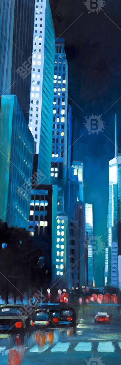 Evening in Manhattan, NYC Framed Canvas - Modern Home Decor