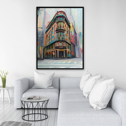 Toile encadrée « Architecture de bâtiment à New York » | Décoration d'intérieur moderne