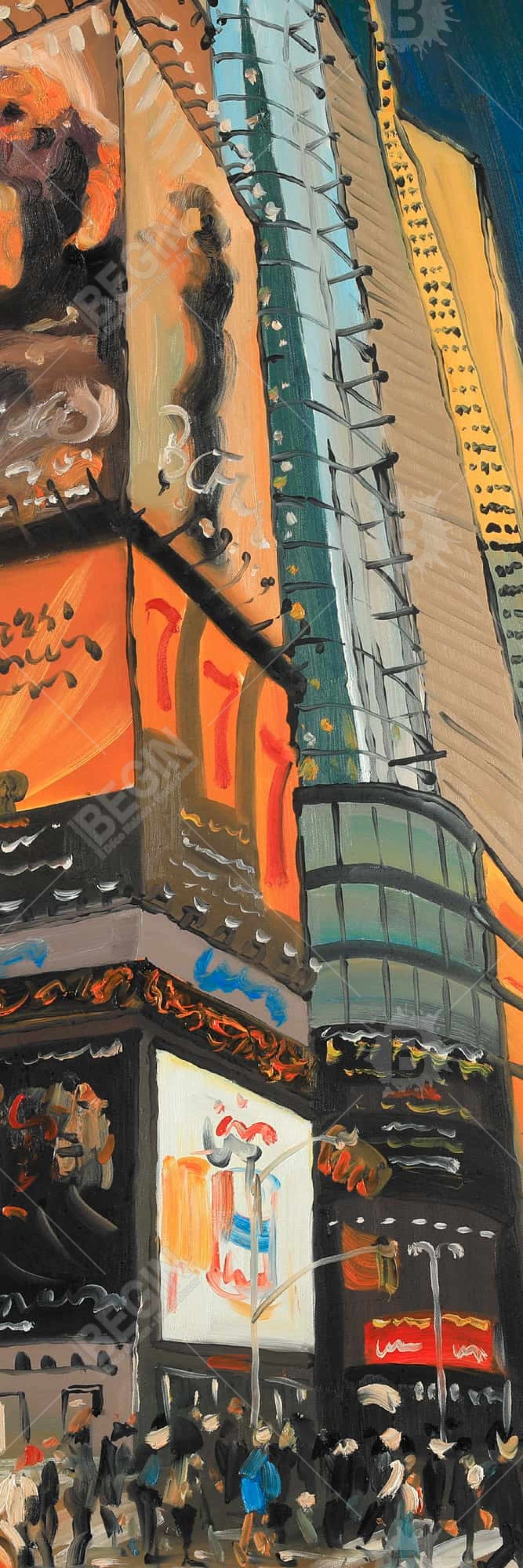 Toile représentant une rue illuminée de New York | Décoration d'intérieur