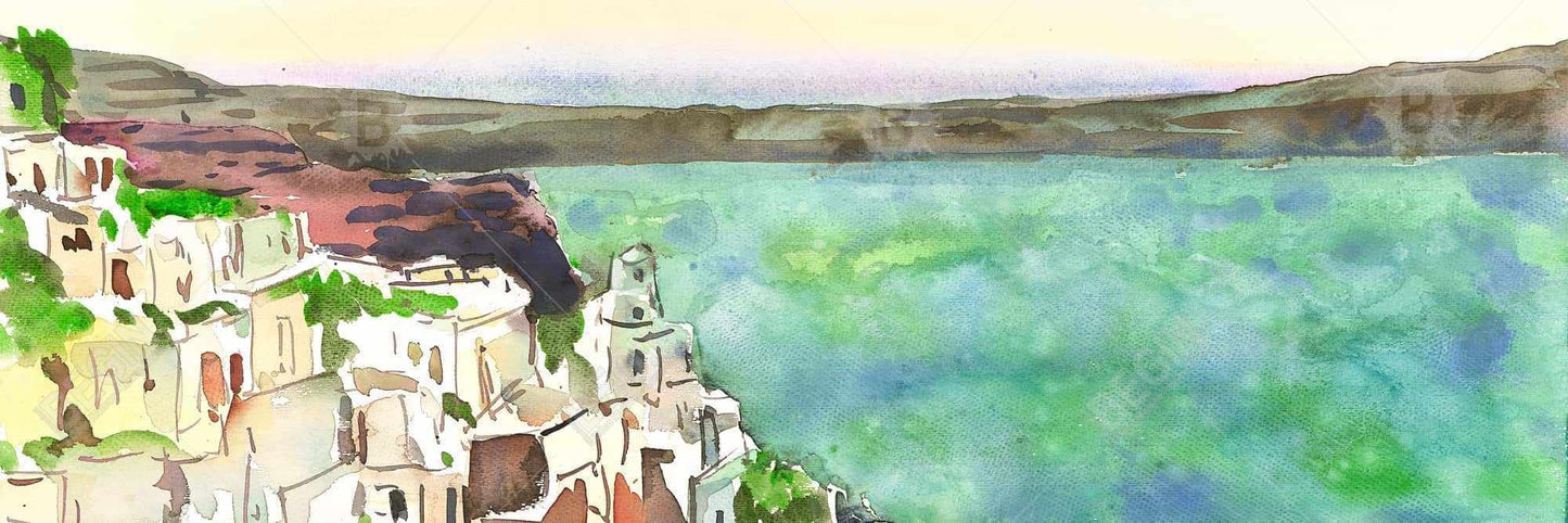 Toile turquoise marine côtière - Décor paysage de Crète