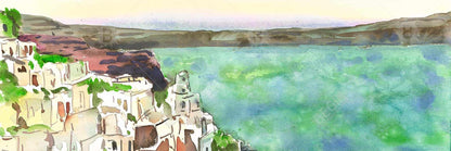 Toile turquoise marine côtière - Décor paysage de Crète