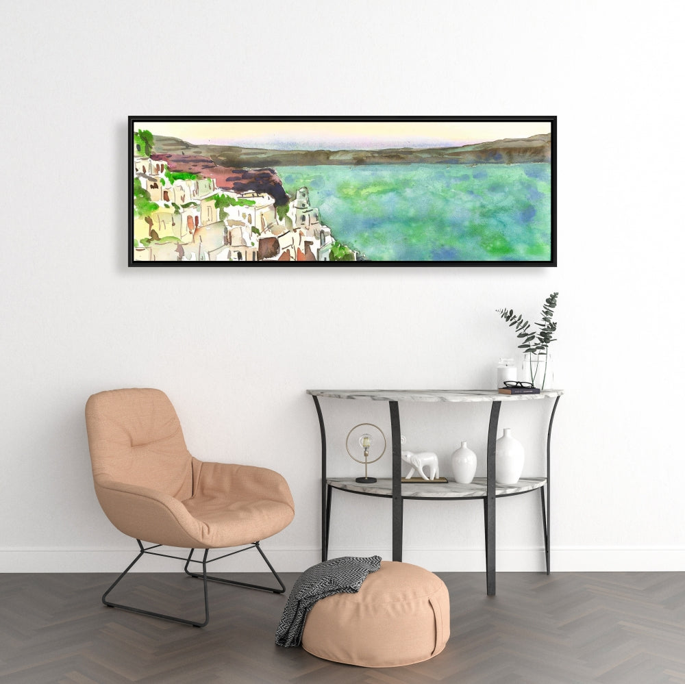 Toile turquoise marine côtière - Décor paysage de Crète