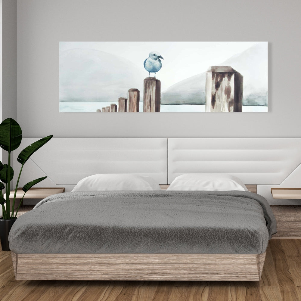 Coastal Blue Seagull Canvas - Marina Home Decor Wall Art