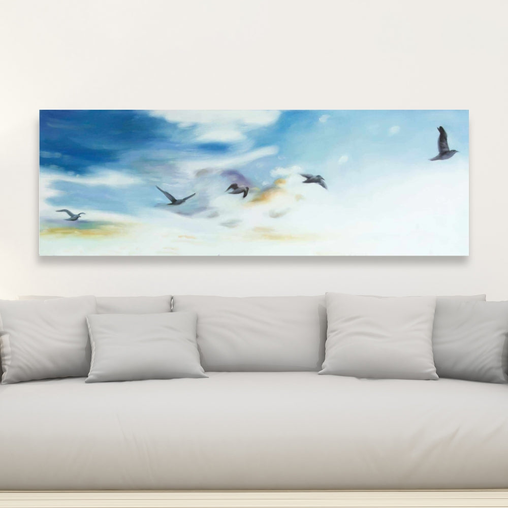Birds in the Sky Canvas | Bedroom Animal Wall Art Decor