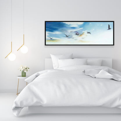 Toile encadrée bleue exotique – Oiseaux dans le ciel | Décoration d'intérieur