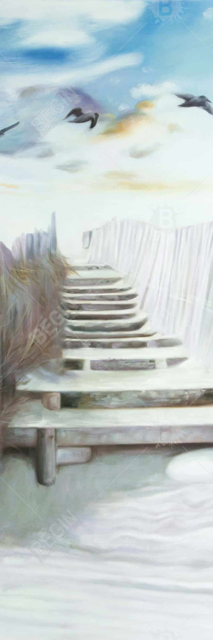 Break at the Beach Canvas | Blue Bird Coastal Framed Decor