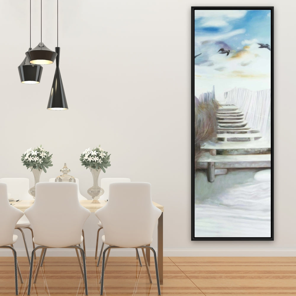 Break at the Beach Canvas | Blue Bird Coastal Framed Decor